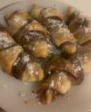 Croissant de nocilla de dos colores