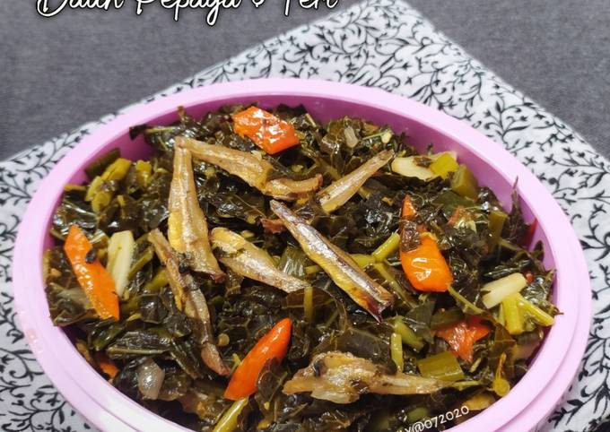 Resep Tumis Daun Pepaya &amp; Teri, Lezat Sekali