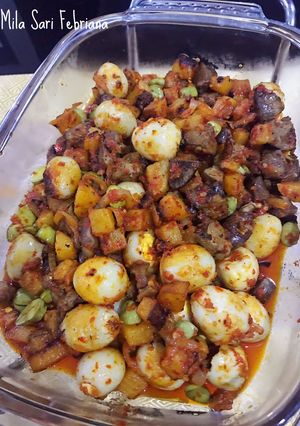 Foto resep Sambalado Kentang, Ati Ampela, Telur Puyuh & Petai
