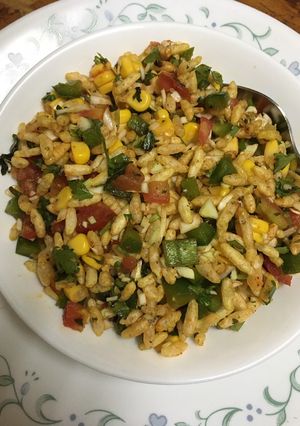 A picture of Dry puffed rice mix#noheatsnacks#Healthy.