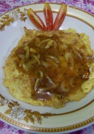 Foto resep Omelet sayur saus lada hitam
