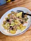 Salade froide : grenailles a la grecque