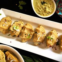 A picture of Millet Kara Pidi Kozhukattai (Steamed Millet Dumplings - South Indian style).
