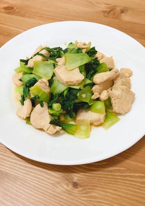 減脂好朋友🥬清炒雞胸青江菜 的食譜成品照片
