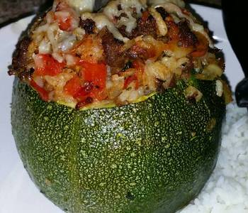 Ultimate Prepare Recipe Round Stuffed Zucchini with Brown Rice Ground Beef Red Pepper Delicious Nutritious