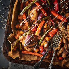 Moroccan Spiced Chicken Tray Bake A picture of Moroccan Spiced Chicken Tray Bake.