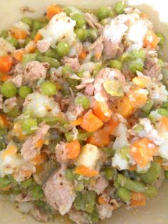 Una foto de Ensaladilla con vinagreta de mostaza antigua