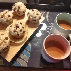 A picture of Banana chocolate chip muffins.