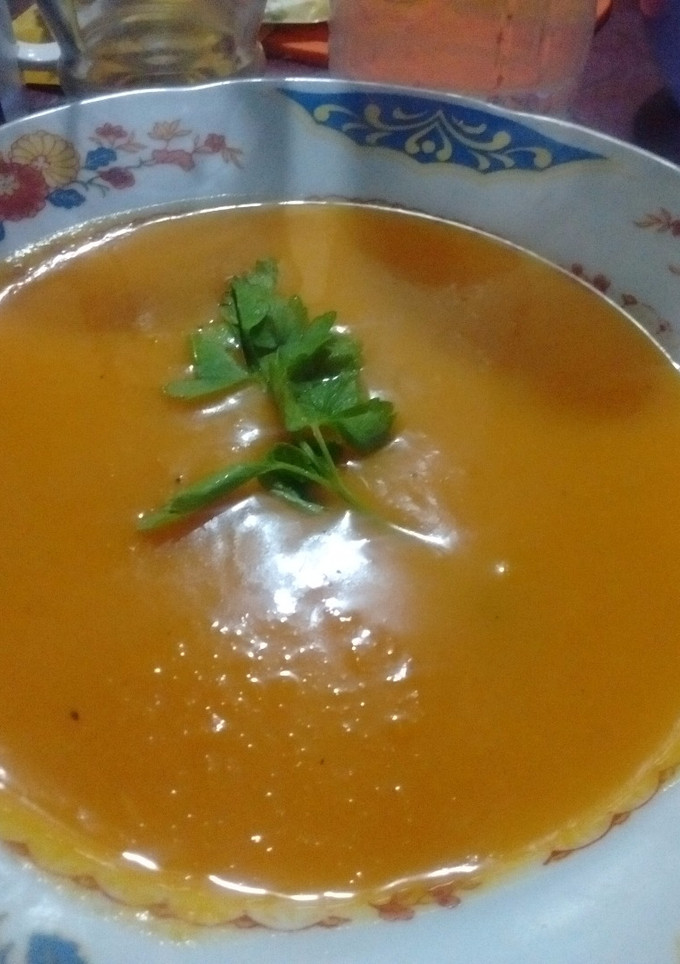 Una foto de Sopa crema de calabaza light