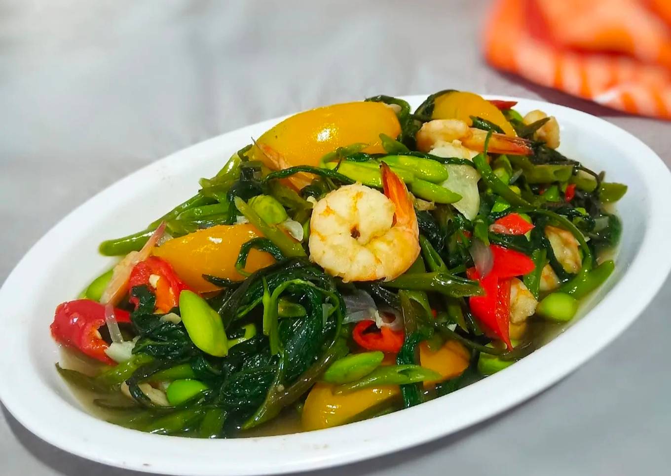 265. Tumis Kangkung Belacan Udang Pete