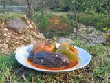 دلمه بادمجان و فلفل 👌😍 دلمه عصر سیزده بدر 😋