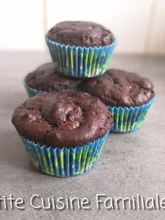 Une photo de Muffins chocolat, coeur chocolat blanc