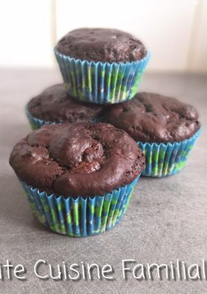 Une photo de Muffins chocolat, coeur chocolat blanc