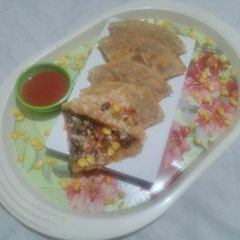 A picture of Mexican beans Quesadillas.