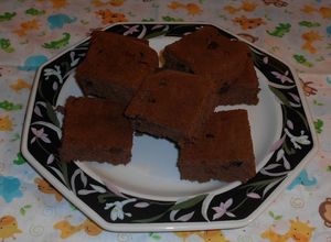 Una foto de Brownies sin gluten con queso crema