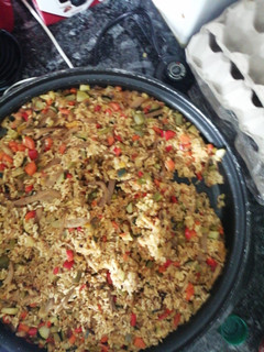 Una foto de Arroz con verduras y setas