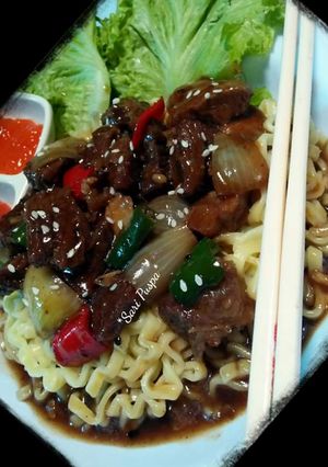 Foto resep Mie sapi lada hitam
