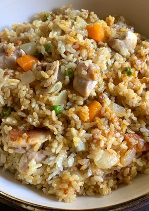 A picture of Japanese Curry Roux Chicken Rice.