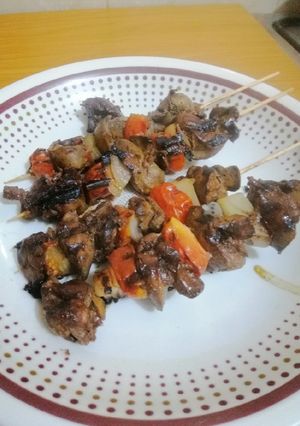 A picture of Chicken Liver Kebabs 🍢.