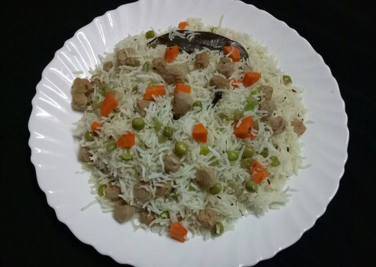 Veg soya chunk pulao