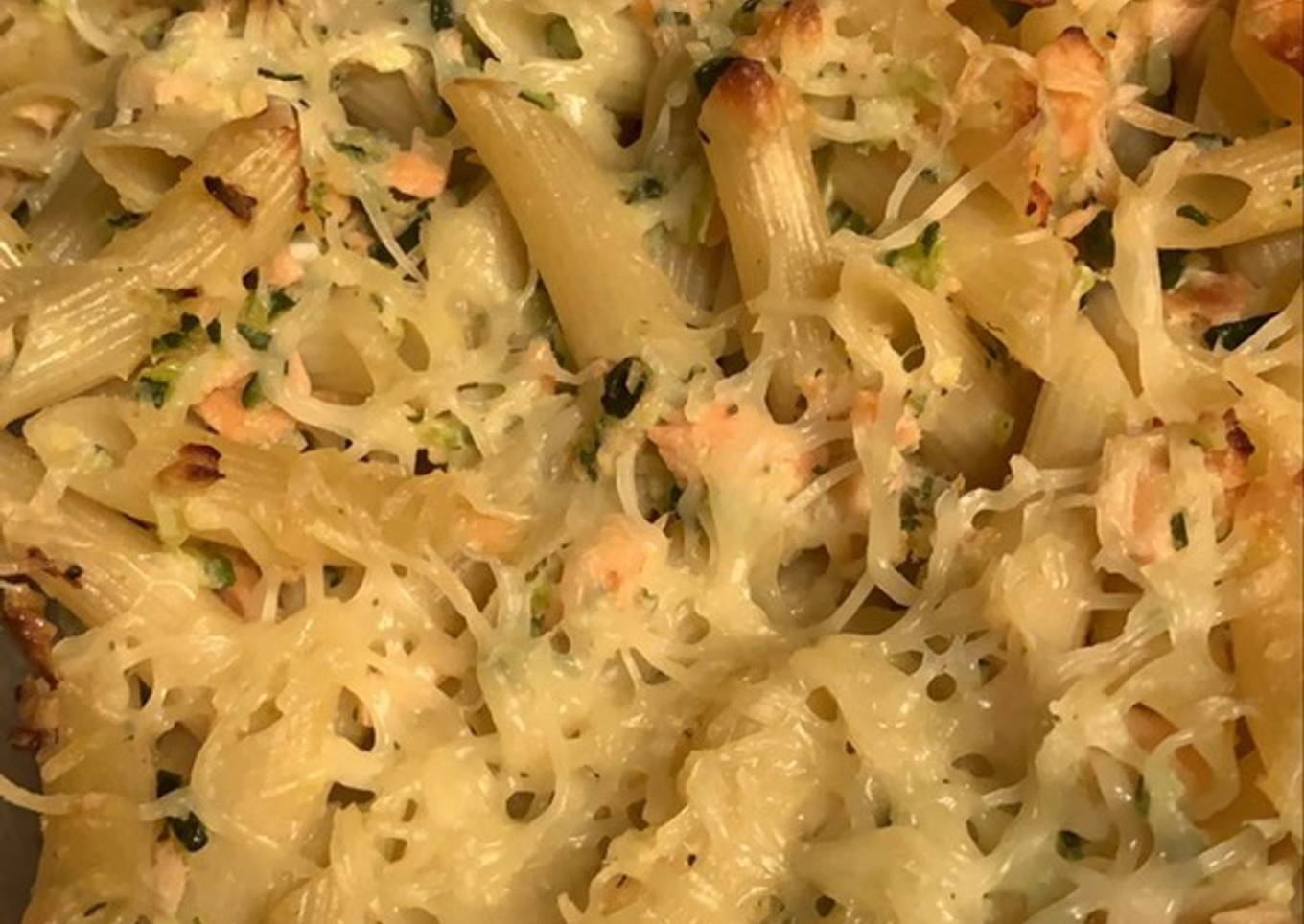 Gratin de pâtes à la courgette et saumon fumé au Thermomix