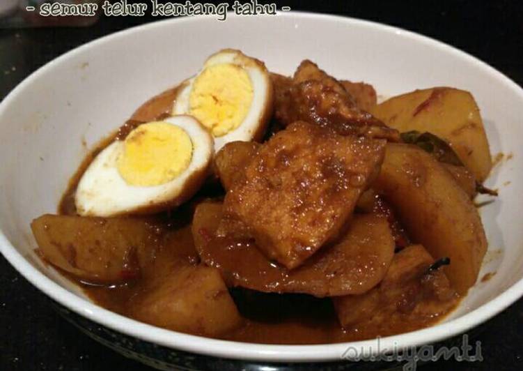 Semur kentang, telur dan tahu