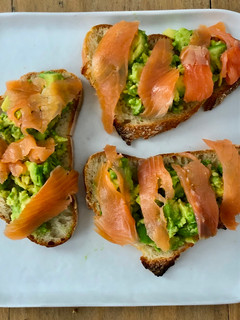 A picture of Avocado Toast with Smoked Salmon.