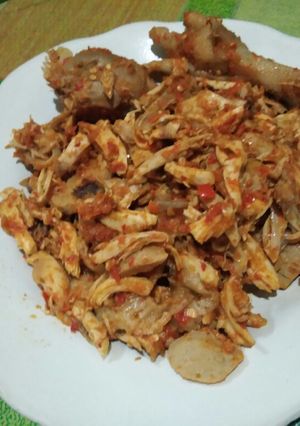 Foto resep Ayam suwir bakso sambal terasi