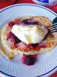Una foto de Pancakes exprés! Receta de 1 taza!