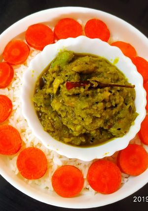 A picture of Ridge gourd bharta.