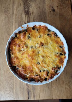 Gombás-sajtos "rakott" csirkemell recept fotója