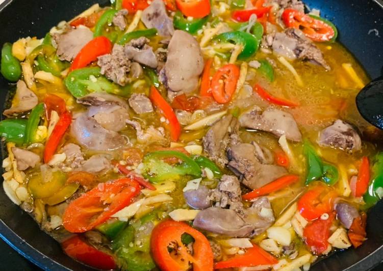 Resep Ati Ayam masak Cabe (Resep No.99), Bisa Manjain Lidah