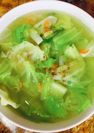 Hình của món Canh tôm khô bắp cải.