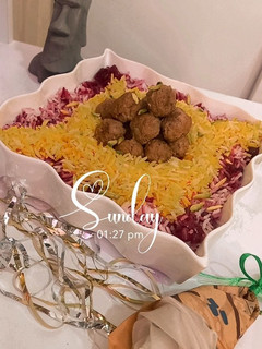 عکسی از دستور آلبالو پلو با گوشت قلقلی