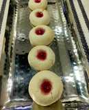 Thumb Print Jam Cookies with White Butter