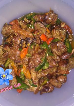 Foto resep Goreng asem ati ampela ayam cabe ijo 😍😍😍