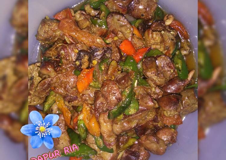 Cara Buat Goreng asem ati ampela ayam cabe ijo 😍😍😍 Enak