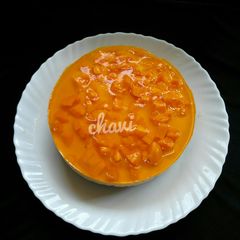 A picture of No bake mango cheese cake (healthy version).