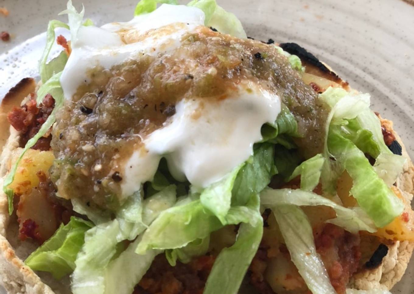 Sopes de papa con chorizo