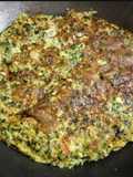 Souflé / omelette de espinacas, quesos y ricotta