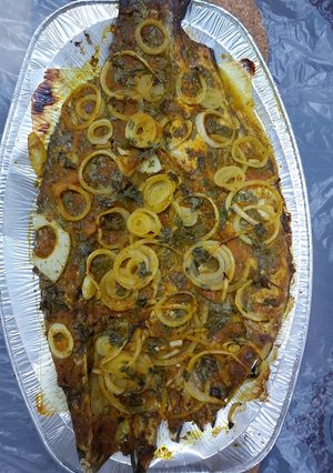 صورة لوصفة سمك العروسة بالفرن (براموندي سنجاري)