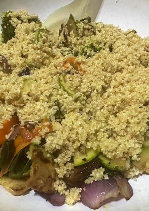 Una foto de Trigo burgol con verduras asadas