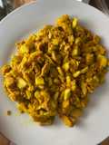 Calabacín con pollo y cúrcuma