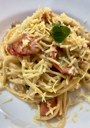 Foto resep Creamy pasta / creamy spaghetti simple ala rumahan rasa resto