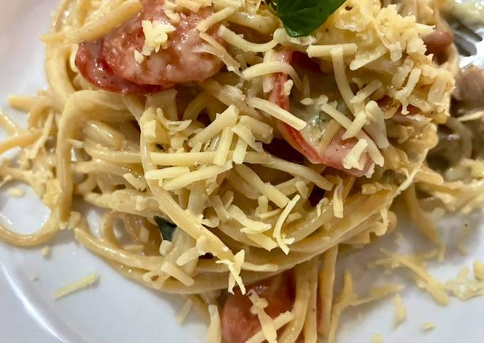 Resep Creamy pasta / creamy spaghetti simple ala rumahan rasa resto