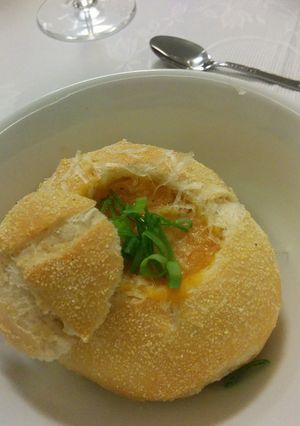 Foto de Creme de abóbora no pão