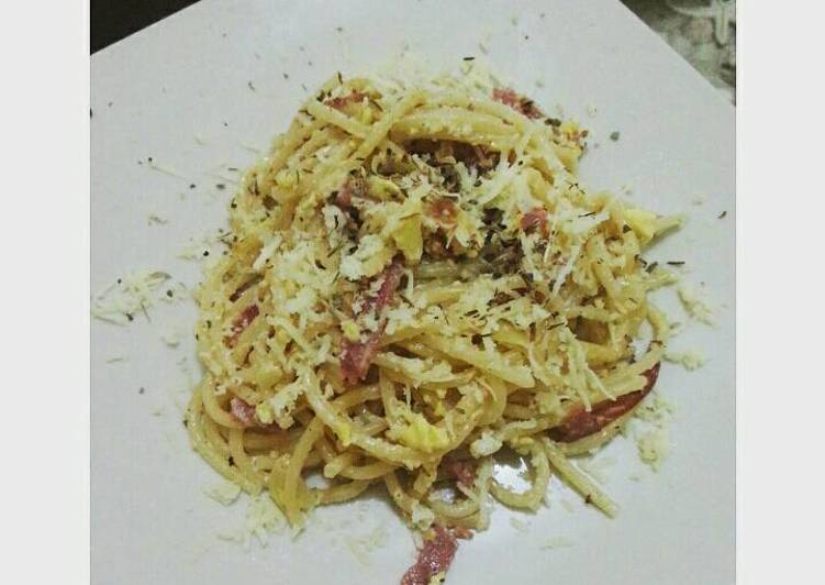 Cara Gampang Membuat Fettucini Carbonara Smoke Beef yang Menggugah Selera