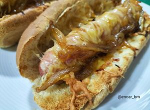 Foto principal de Perritos calientes con cebolla a la naranja en airfryer