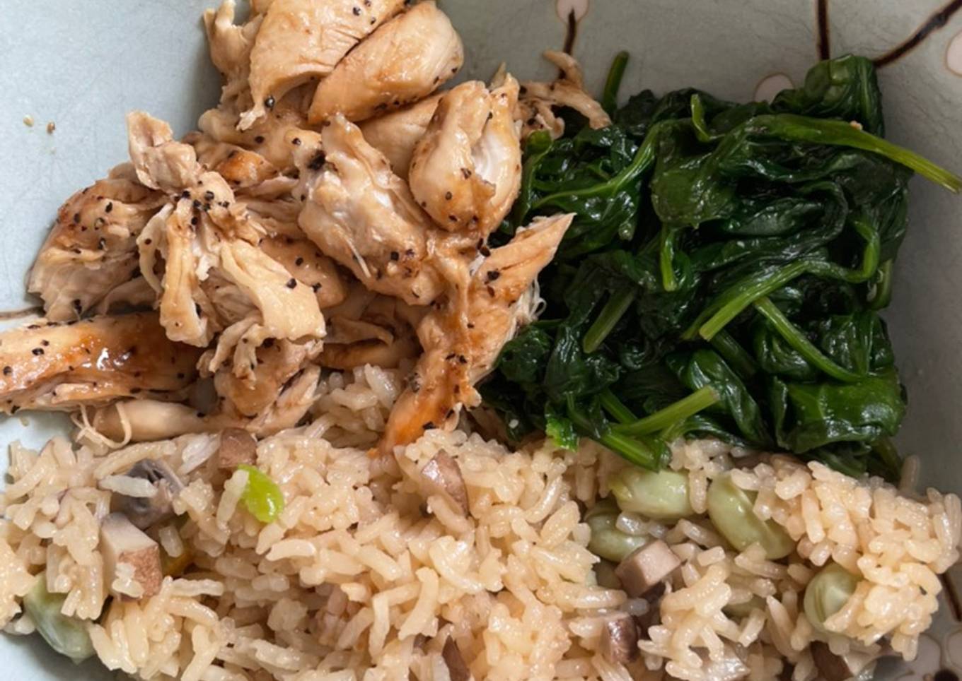 Mushroom beans one pot rice