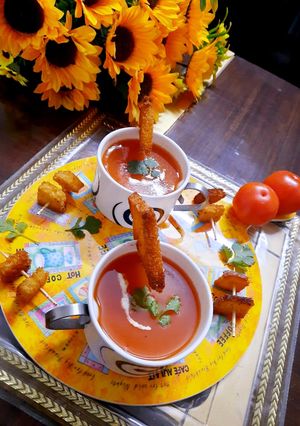 A picture of Roasted Tomato Ginger Soup.